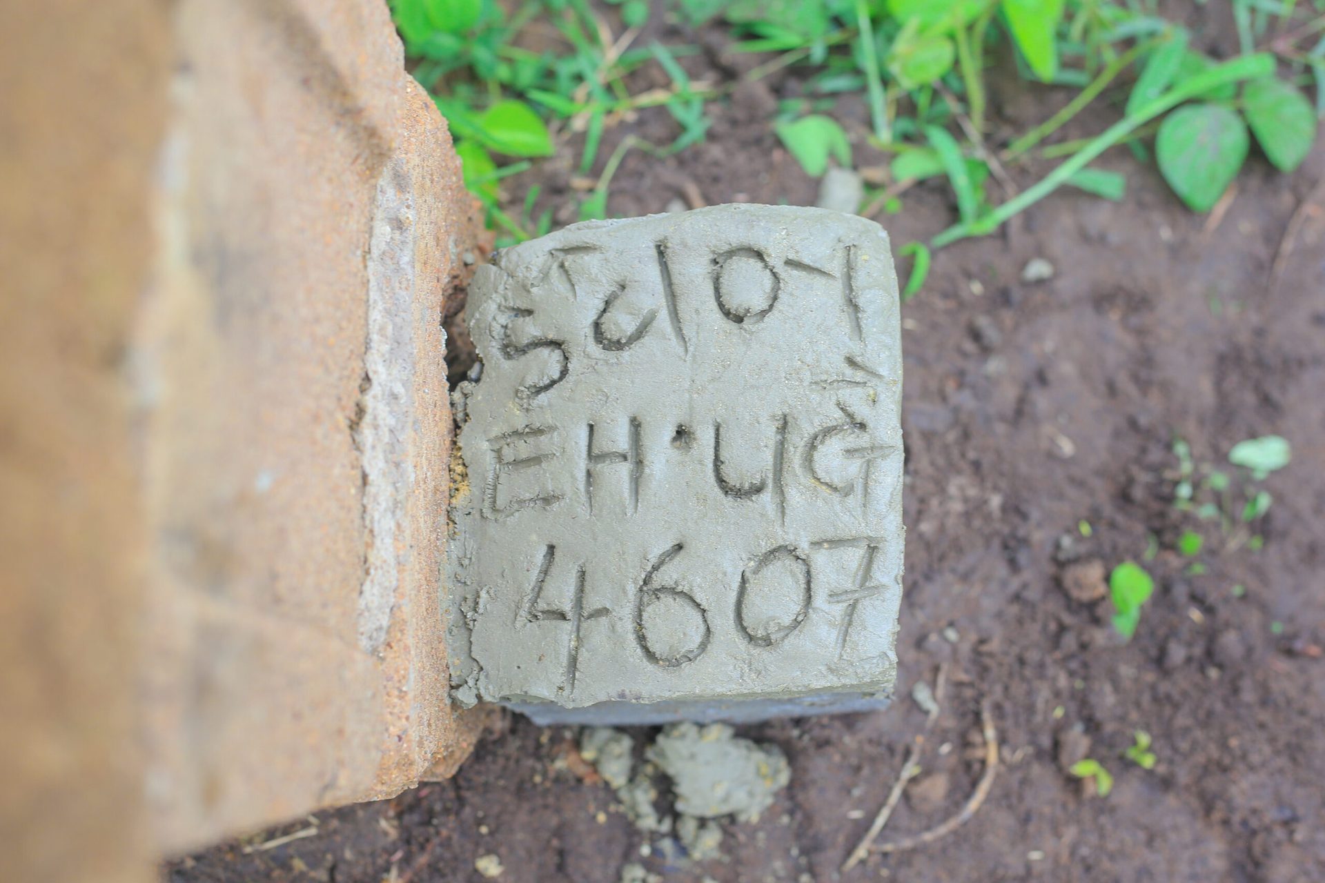 Land survey boundary marker on ExploreLand property